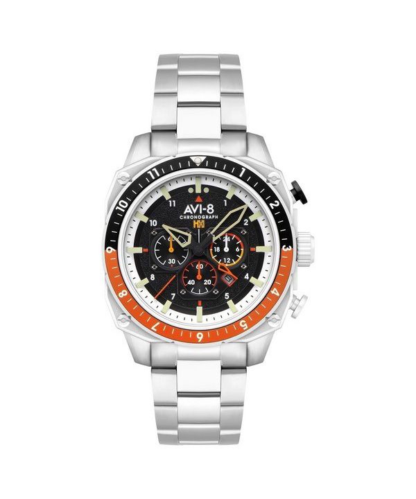 AVI-8 Hawker Hunter Atlas Dual Time Chronograph Raven Black Dial Quartz AV-4100-11 Miesten kello