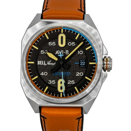 AVI-8 Bell X-1 Machbuster nahkaranneke grafiitinmusta kellotaulu automaattinen AV-4115-01 miesten kello