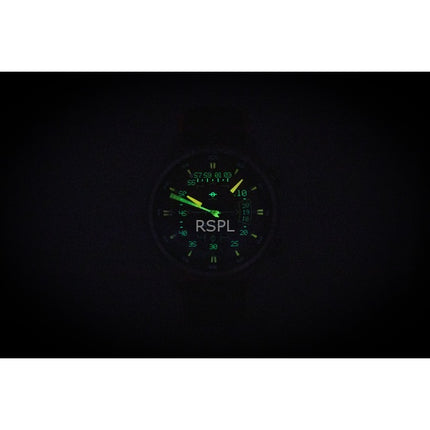 AVI-8 Hawker Harrier HUD kumi- ja nahkaranneke, liukuvärjätty oranssi kellotaulu, automaattinen AV-4117-03 miesten kello