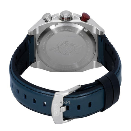 AVI-8 Bell X-1 Machbuster Chronograph Aviation -sininen kumiranneke, sininen kellotaulu, kvartsi, AV-4118-01, miesten kello
