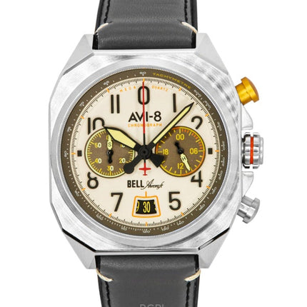 AVI-8 Bell X-1 Machbuster Chronograph Camel Brown -ranneke, kermanvärinen kellotaulu, kvartsi, AV-4118-03, miesten kello