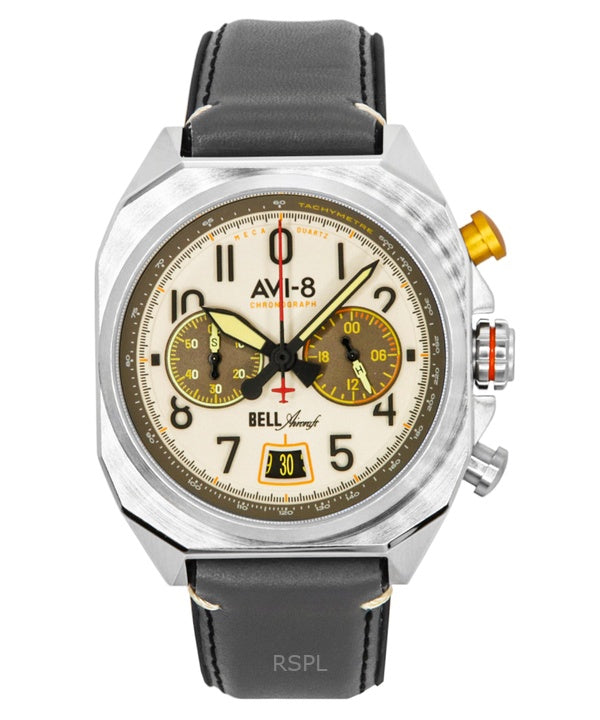 AVI-8 Bell X-1 Machbuster Chronograph Camel Brown -ranneke, kermanvärinen kellotaulu, kvartsi, AV-4118-03, miesten kello