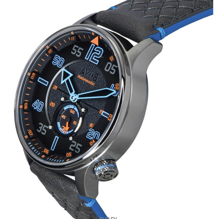 AVI-8 Hawker Typhoon Baldwin Iron Blue nahkahihna, harmaa kellotaulu, automaattinen AV-4119-03 miesten kello