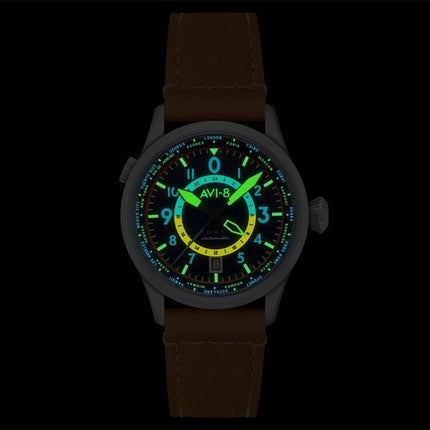 AVI-8 Flyboy Wingman Worldtimer GMT Atlantic Blue Kellotaulu Automaattinen AV-4120-01 Miesten kello lisähihnalla