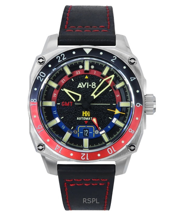 AVI-8 Hawker Hunter Atlas GMT Devil Black Dial automaattinen AV-4122-01 miesten kello