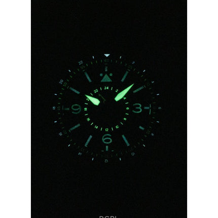 AVI-8 Flyboy Airmaster GMT nahkaranneke, moottorin musta kellotaulu, automaattinen AV-4128-01 miesten kello