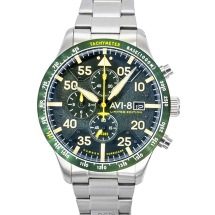 AVI-8 Hawker Hurricane Chronograph -rajoitetun erän vihreällä kellotaululla varustettu kvartsi AV-4130-33 miesten kello lisärannekkeella