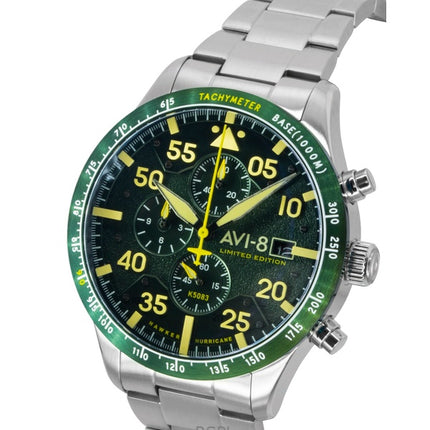 AVI-8 Hawker Hurricane Chronograph -rajoitetun erän vihreällä kellotaululla varustettu kvartsi AV-4130-33 miesten kello lisärannekkeella