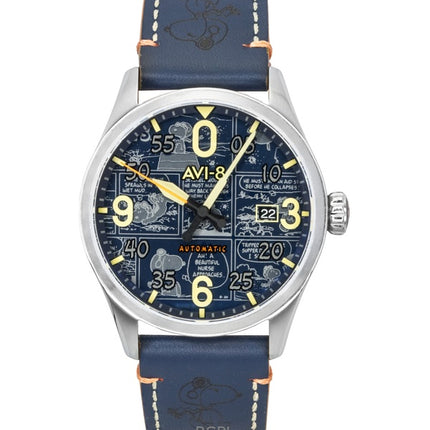 AVI-8 Spitfire Smith Peanuts Snoopy Flying Ace Limited Edition Beagle Blue Dial Automatic AV-4134-01 miesten kello