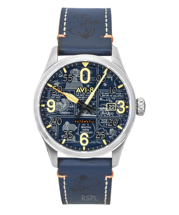 AVI-8 Spitfire Smith Peanuts Snoopy Flying Ace Limited Edition Beagle Blue Dial Automatic AV-4134-01 miesten kello