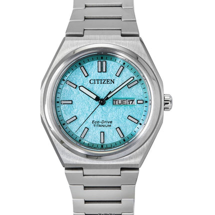 Citizen Zenshin Super Titanium turkoosi kellotaulu Eco-Drive AW0130-85M 100M miesten kello