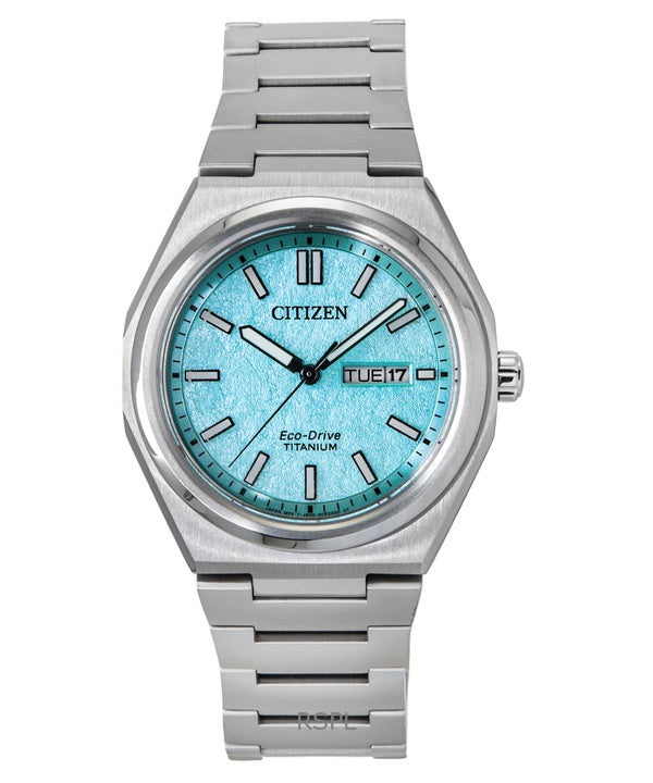 Citizen Zenshin Super Titanium turkoosi kellotaulu Eco-Drive AW0130-85M 100M miesten kello