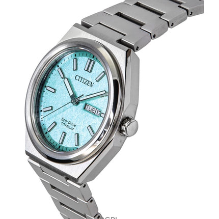 Citizen Zenshin Super Titanium turkoosi kellotaulu Eco-Drive AW0130-85M 100M miesten kello