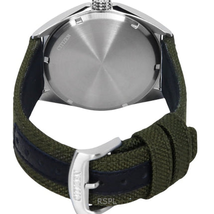 Citizen Eco-Drive vihreä nailonranneke valkoinen kellotaulu AW1571-09A 100M miesten kello