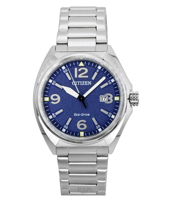 Citizen Eco-Drive ruostumattomasta teräksestä valmistettu sininen kellotaulu AW1571-76L 100M miesten kello