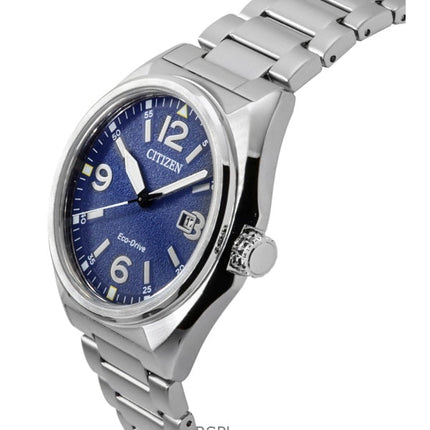 Citizen Eco-Drive ruostumattomasta teräksestä valmistettu sininen kellotaulu AW1571-76L 100M miesten kello
