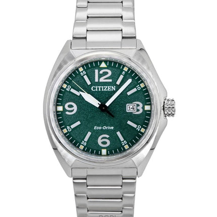 Citizen Eco-Drive ruostumattomasta teräksestä valmistettu vihreä kellotaulu AW1571-76X 100M miesten kello
