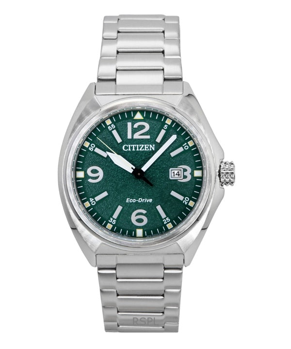 Citizen Eco-Drive ruostumattomasta teräksestä valmistettu vihreä kellotaulu AW1571-76X 100M miesten kello