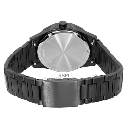 Citizen Brycen ruostumattomasta teräksestä valmistettu musta kellotaulu Eco-Drive AW1855-52E 100M miesten kello