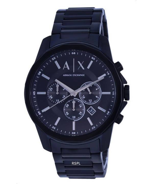 Armani Exchange Chronograph ruostumaton teräs musta kellotaulu kvartsi AX1722 miesten kello