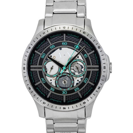 Armani Exchange AX2459 ruostumattomasta teräksestä valmistettu monitoiminen musta kellotaulu kvartsi miesten kello
