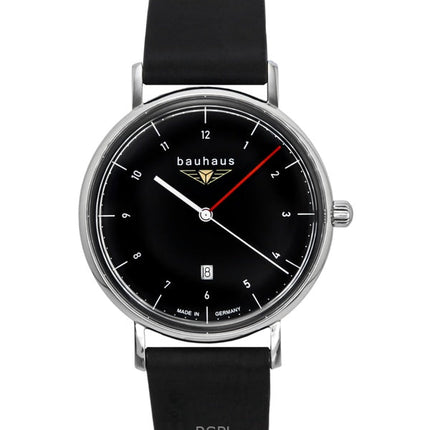 Bauhaus Classic -nahkahihnainen musta kellotauluinen kvartsi 21402 miesten kello