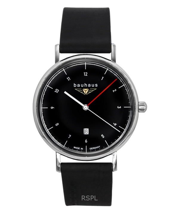 Bauhaus Classic -nahkahihnainen musta kellotauluinen kvartsi 21402 miesten kello
