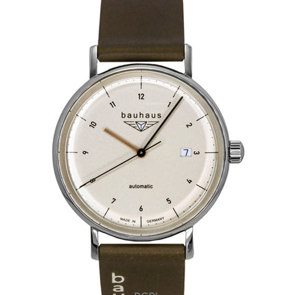 Bauhaus nahkaranneke beige soittaa automaattinen 21521 miesten kello