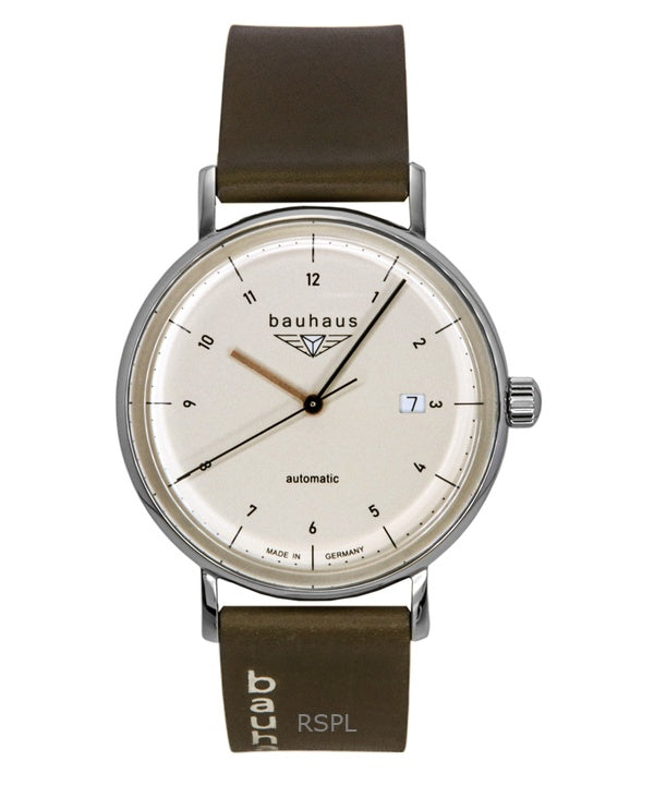 Bauhaus nahkaranneke beige soittaa automaattinen 21521 miesten kello