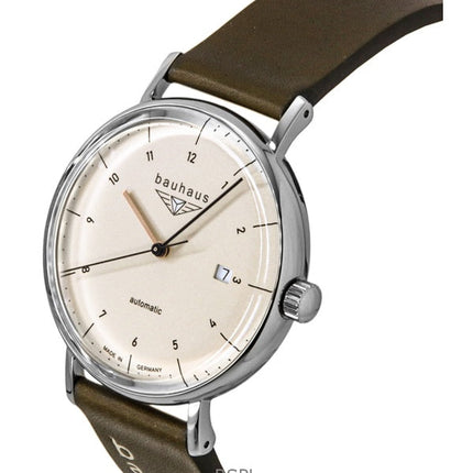 Bauhaus nahkaranneke beige soittaa automaattinen 21521 miesten kello