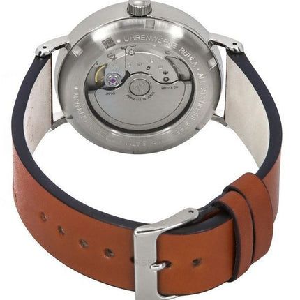 Bauhaus Classic ruskea nahkaranneke valkoinen kellotaulu 21601 miesten kello