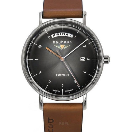 Bauhaus Classic nahkaranneke Antrasiitti kellotaulu automaattinen 21622 miesten kello