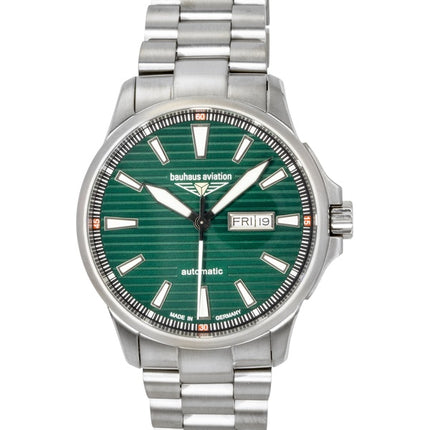 Bauhaus Aviation Titanium Green Dial Automatic 2862M4 100M miesten kello