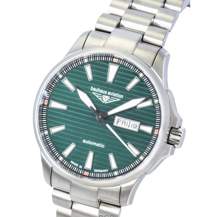 Bauhaus Aviation Titanium Green Dial Automatic 2862M4 100M miesten kello