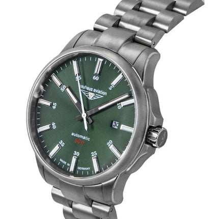 Bauhaus Aviation Titanium Dark Green Dial Automatic 2864M4 100M miesten kello