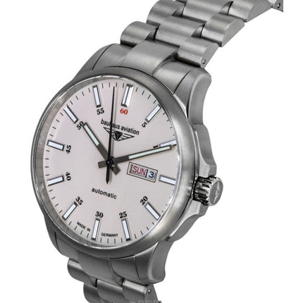 Bauhaus Aviation Titanium Beige Dial Automatic 2866M5 100M miesten kello