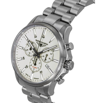 Bauhaus Aviation Chronograph Titanium Beige Dial Quartz 2880M5 100M miesten kello