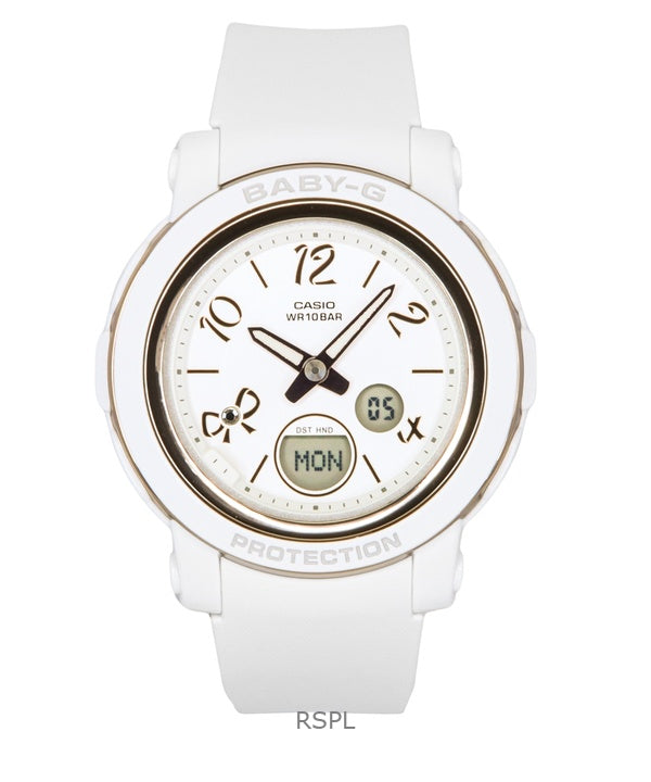 Casio Baby-G analoginen digitaalinen hartsihihna valkoinen kellotaulu kvartsi BGA-290RA-7A 100M naisten kello