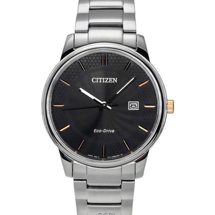 Citizen Eco-Drive ruostumattomasta teräksestä valmistettu musta kellotaulu BM6977-70E miesten kello