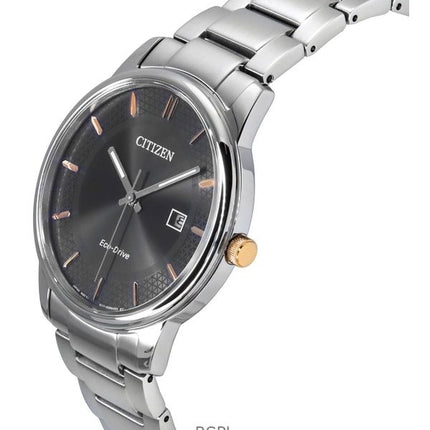 Citizen Eco-Drive ruostumattomasta teräksestä valmistettu musta kellotaulu BM6977-70E miesten kello