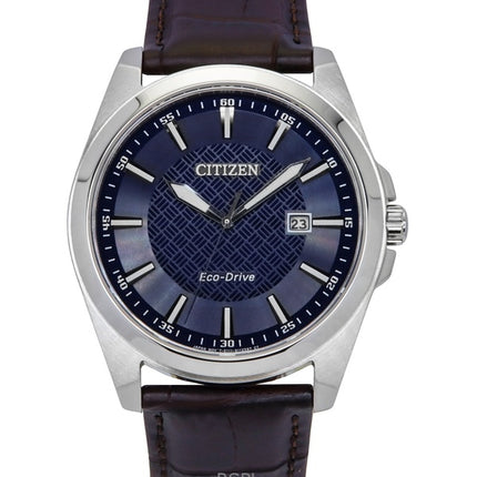 Citizen Eco-Drive nahkaranneke sininen kellotaulu BM7108-22L 100M miesten kello