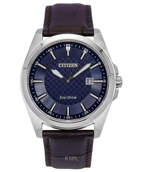 Citizen Eco-Drive nahkaranneke sininen kellotaulu BM7108-22L 100M miesten kello