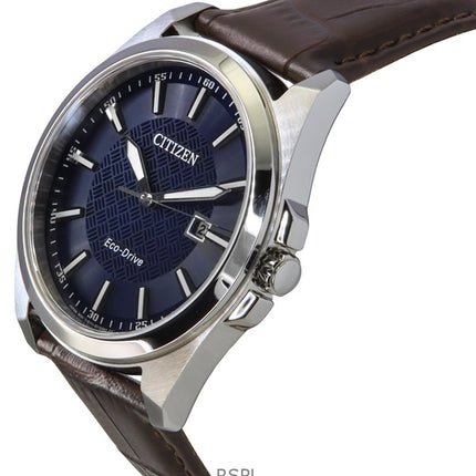 Citizen Eco-Drive nahkaranneke sininen kellotaulu BM7108-22L 100M miesten kello