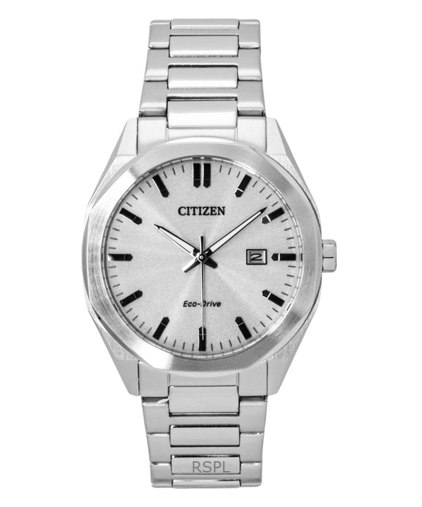 Citizen Eco-Drive ruostumattomasta teräksestä valmistettu hopeinen kellotaulu BM7600-81A 100M miesten kello