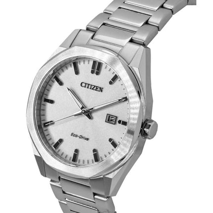 Citizen Eco-Drive ruostumattomasta teräksestä valmistettu hopeinen kellotaulu BM7600-81A 100M miesten kello