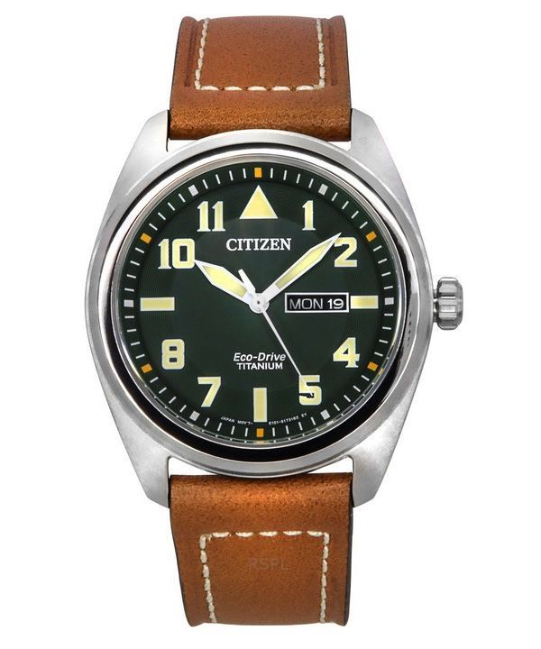 Citizen Eco-Drive Super Titanium Nahkahihna Vihreä Kellotaulu BM8560-11X 100M Miesten kello