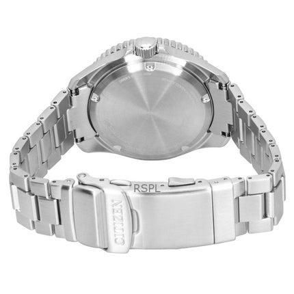 Citizen Promaster Marine ruostumattomasta teräksestä valmistettu vihreä kellotaulu Eco-Drive Diver&#39;s BN0269-50W 200M miesten kello