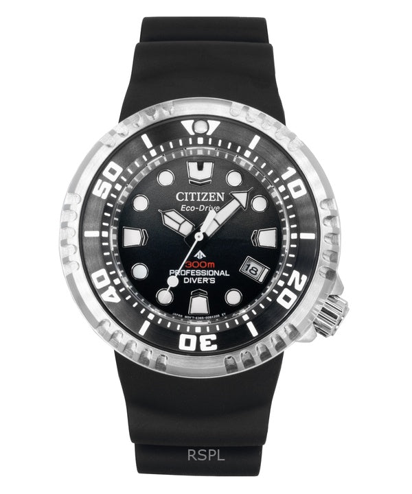 Citizen Promaster -kumiranneke, musta kellotaulu, Eco-Drive Diver&#39;s BN1024-01E 300M miesten kello