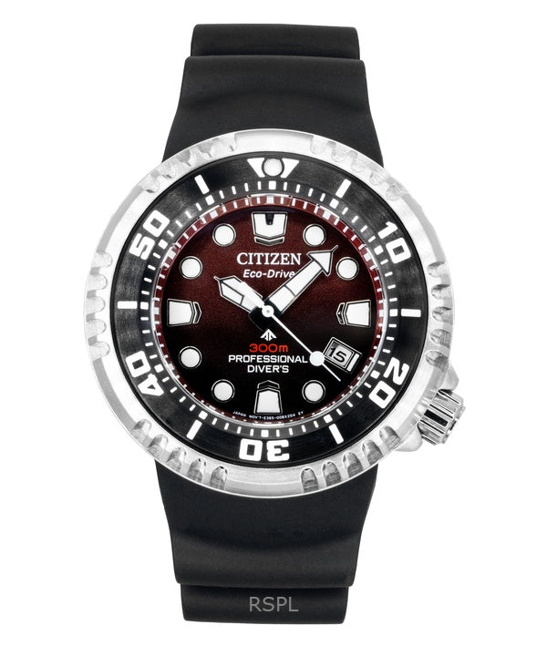 Citizen Promaster polyuretaanirannekkeen punainen kellotaulu Eco-Drive Diver&#39;s BN1024-01Z 300M miesten kello