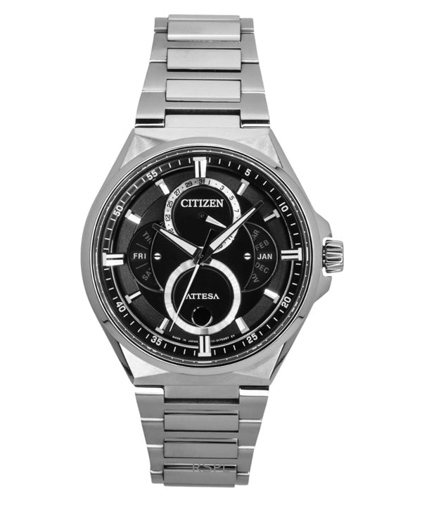 Citizen Attesa Super Titanium Moon Phase Black Dial Eco-Drive BU0060-68E 100M miesten kello